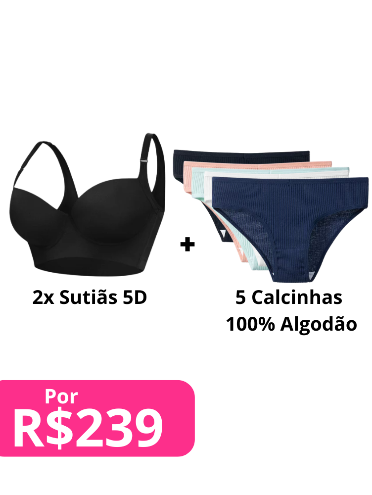 Oferta: 2 Sutiãs 5D + 5 Calcinhas