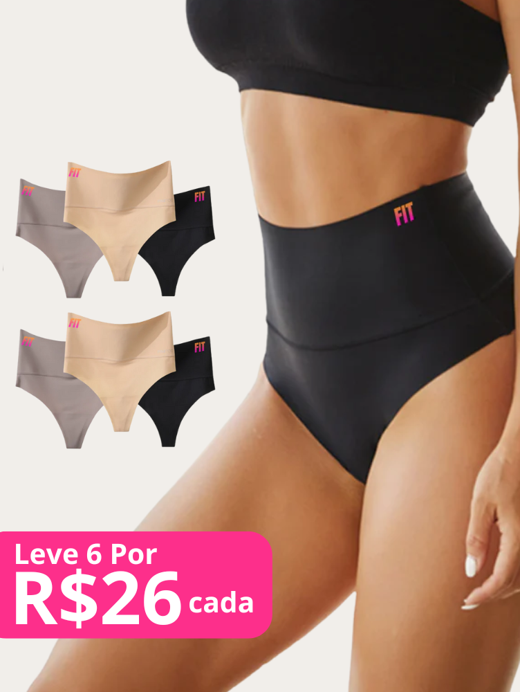 Oferta: 6 Calcinhas Cintura Alta Fio