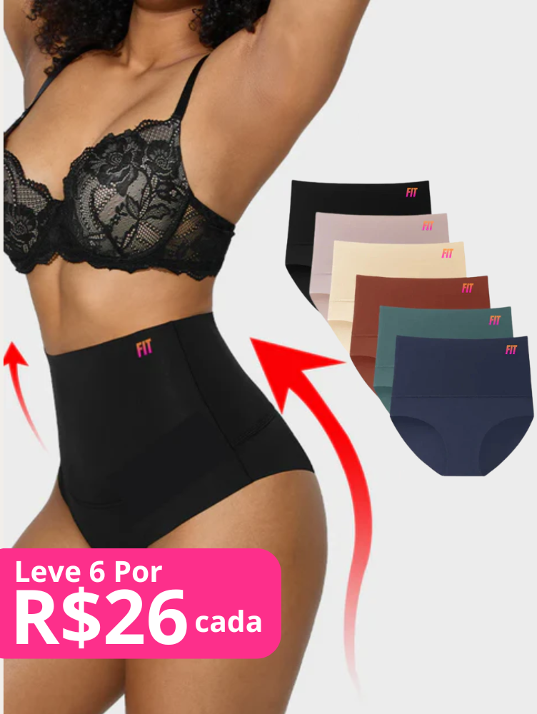 Oferta: 6 Calcinhas Cintura Alta