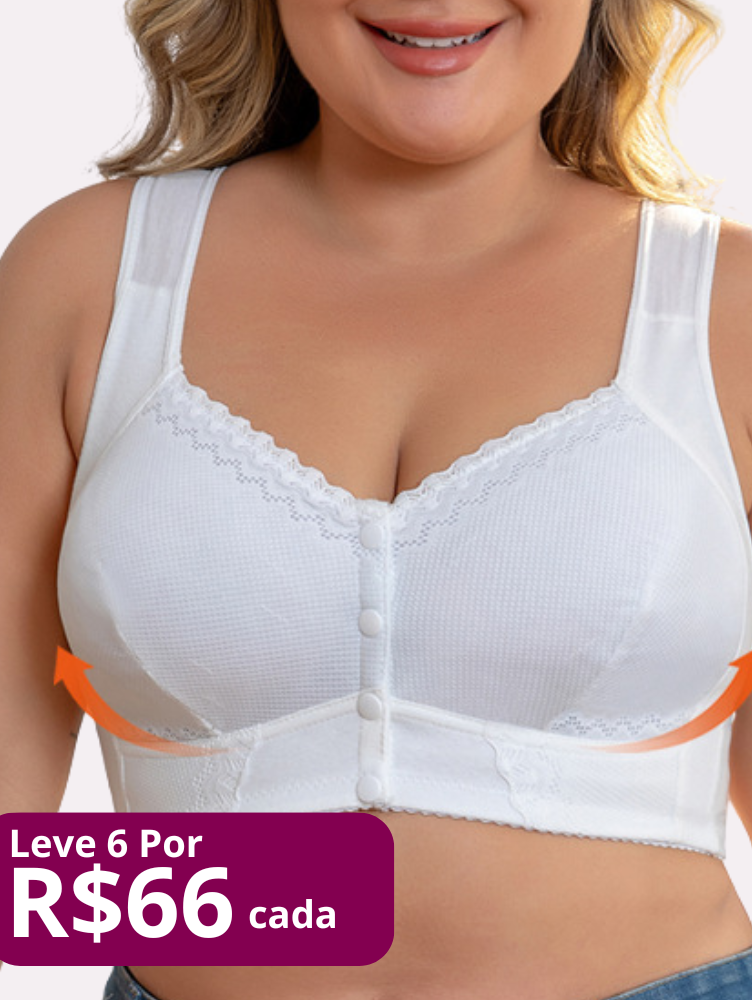 Kit com 6 unidades Sutiã Rendado Fechamento Frontal