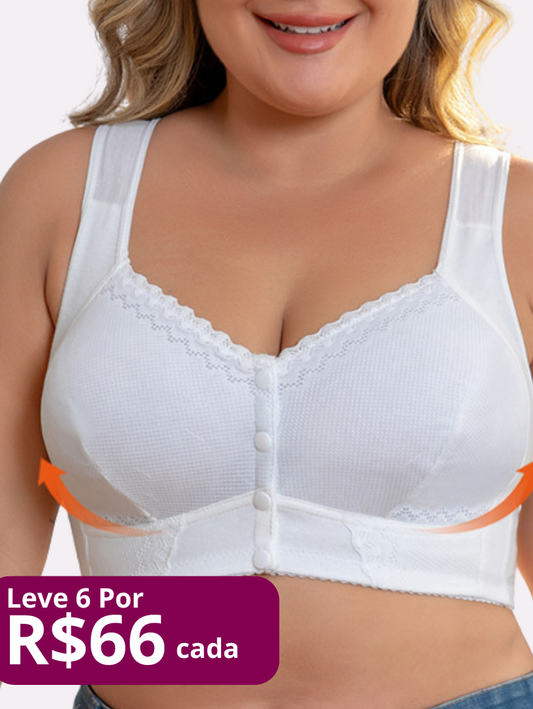 Kit com 6 unidades Sutiã Rendado Fechamento Frontal