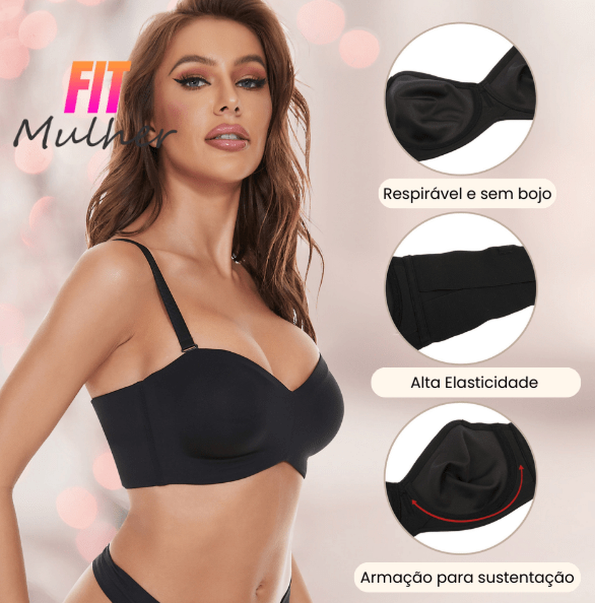 Compre 1 Leve 2: Sutiã Top Push Up Alça Removível