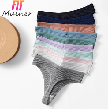 Compre 5 Leve 10: Calcinha 100% Algodão Fio Dental