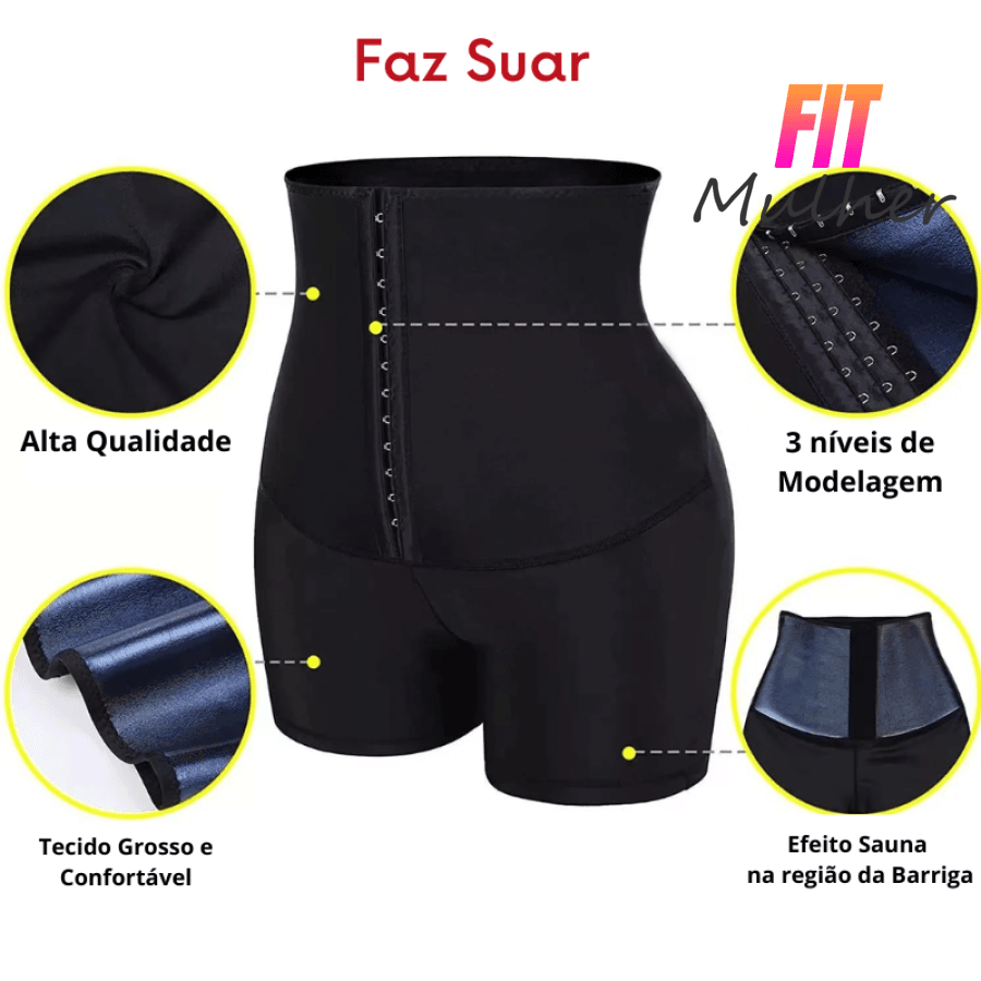 Leg / Shorts Trainer Efeito Sauna - Apenas Na Barriga