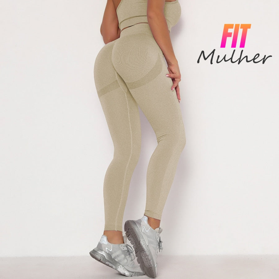 Fitness Women Sport Seamless Leggings High Waist Elastic Solid Yoga Gym Trainning Joggings Pants