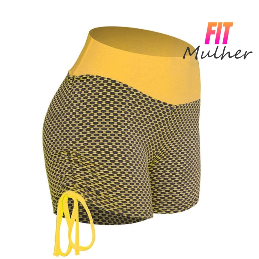 Legging Transpirável Push Up Short Amarelo / P 200000614