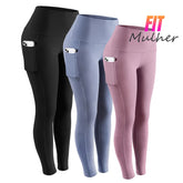 Legging Pocket (Compre 2 E Leve 3) Preto / Azul Rosa 3Pcs P