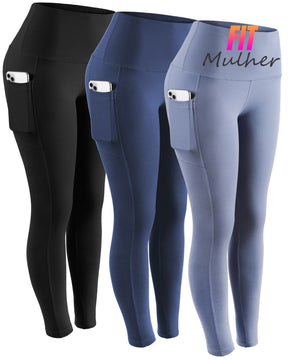 Legging Pocket (Compre 2 E Leve 3) Preto / Marinho Azul3 Pcs P