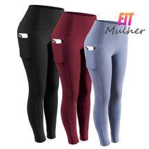 Legging Pocket (Compre 2 E Leve 3) Preto / Vermelho Rosa 3Pcs P