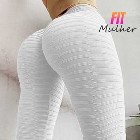 Legging Rendada Transpirável Push Up Branco / P