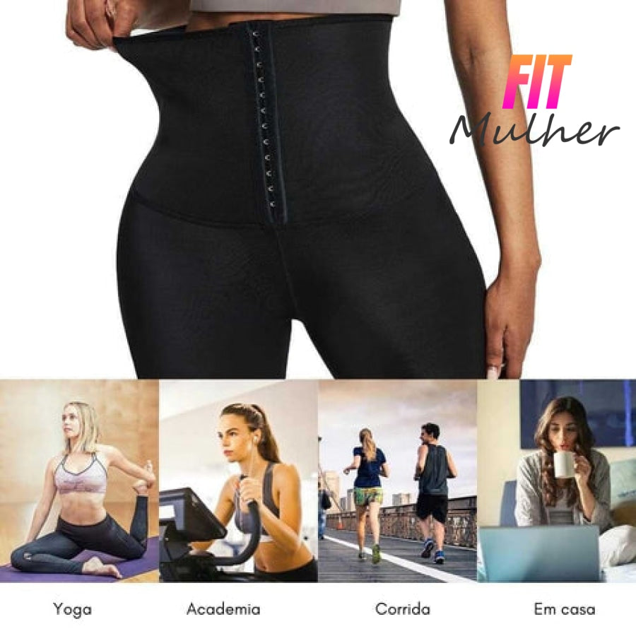 Liquidação Relâmpago (Último Dia) - Leg Efeito Sauna Modela Cintura Queima Calorias Pochete E Ideal