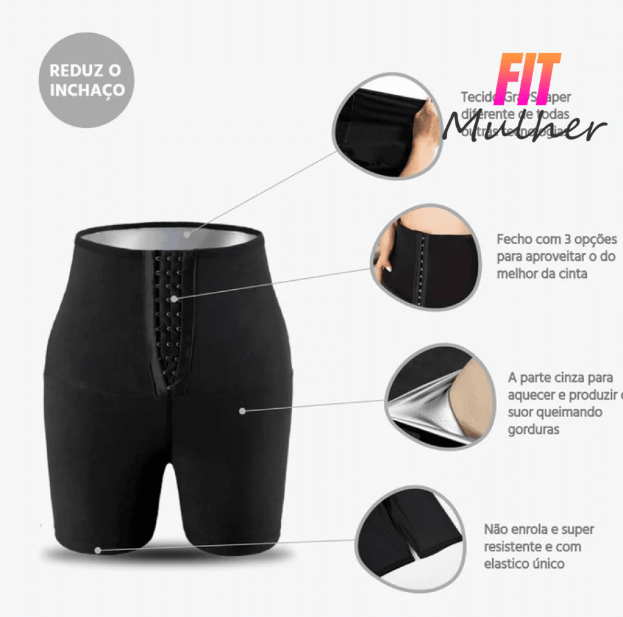 Liquidação Relâmpago (Último Dia) - Efeito Sauna Fit Mulher Modela Cintura Queima Calorias Pochete E