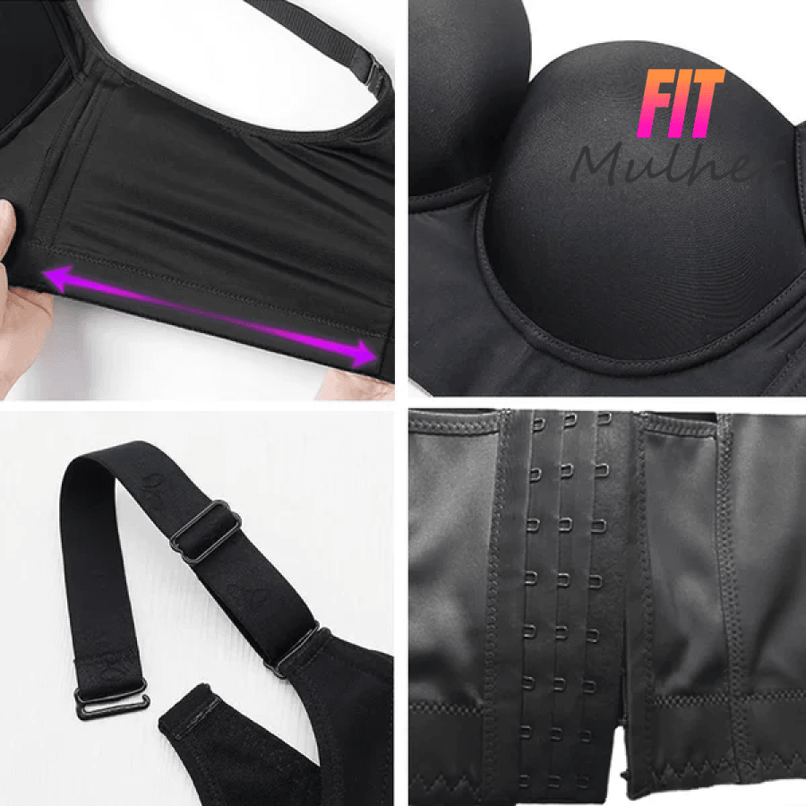 Liquidação Relâmpago (Último Dia ) - Sutiã 5D Push Up Esconde Gorduras Costas Embaixo Do Braço