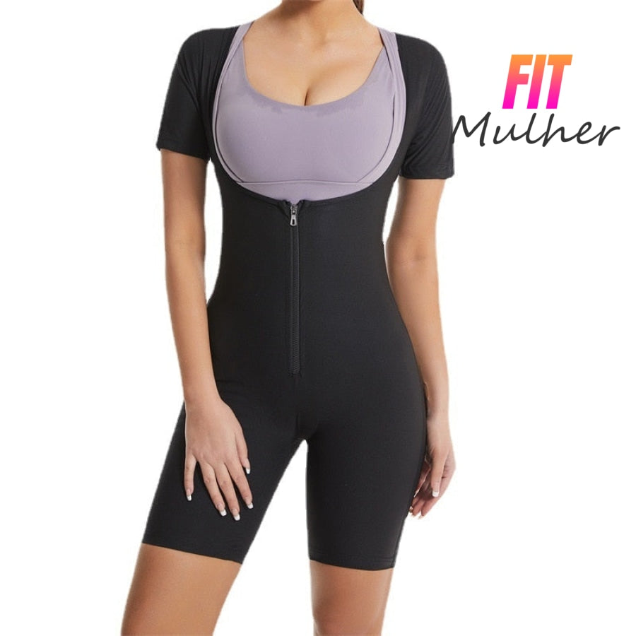 Sauna Suit For Women Sweat Vest Waist Trainer 3 In 1 Slimming Full Body Shaper Workout Top With