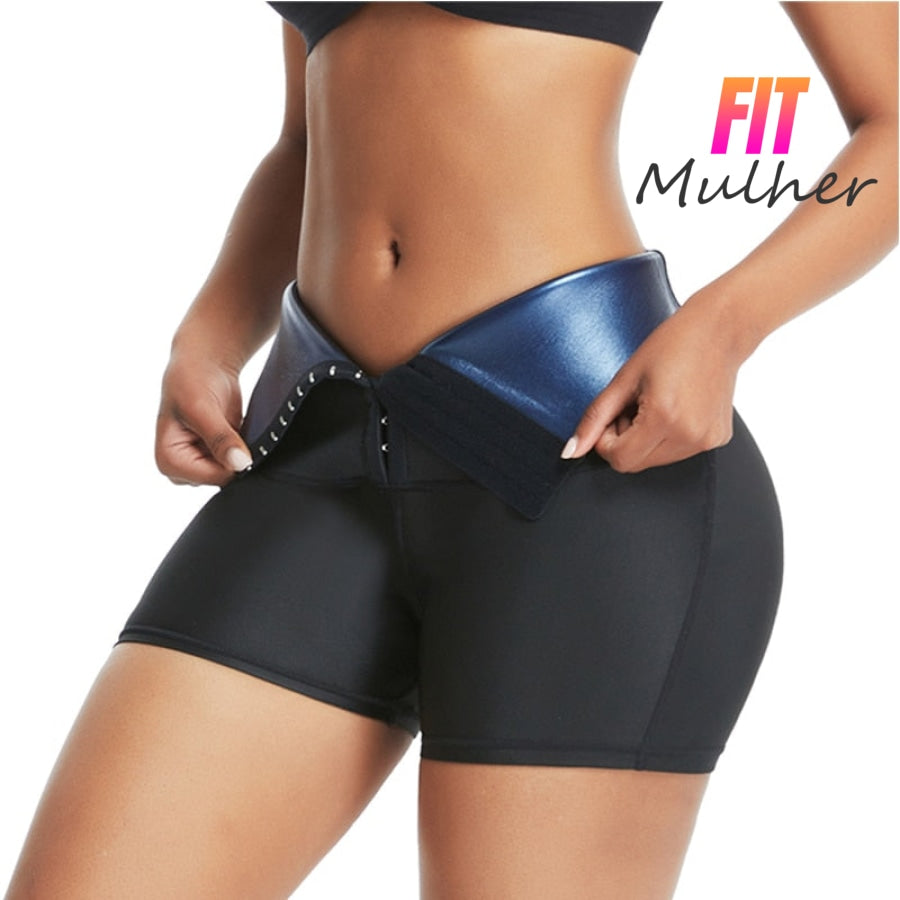Shorts Legging Trainer Efeito Sauna Azul / Pp